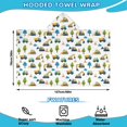 thumbnail image 2 of Cartoon Construction Vehicles Trees Hooded Bath Towel，50"x30" for Ages 3 To 12 Kids, Quick Dry Lightweight Soft Microfiber Hood Beach Towel Cover Up for Kids, 2 of 7