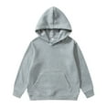 thumbnail image 2 of Hoodie Grey Hooded Long Sleeve Hooded Sweatshirt Top Fall Winter Clothes Girls Tops Size 4-5 Years, 2 of 5