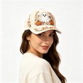 thumbnail image 2 of Women's Baseball Cap 2D Halloween Pumpkin Witch Ghost Embroidered Sun Hat, 2 of 4