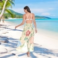 thumbnail image 7 of FORMRS Womens Long Sarong Beach Wrap Semi-Sheer Bikini Skirt Bathing Swimsuit Cover Up, Colorful Flower, 7 of 7