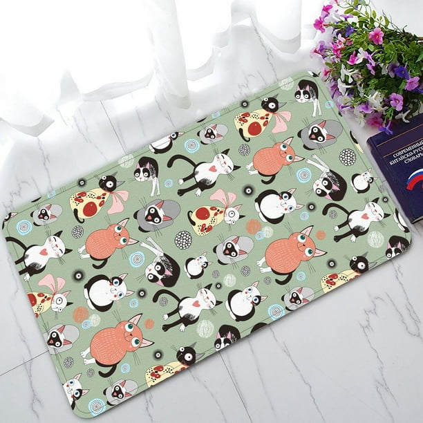 GCKG Lovely Cute Cats NonSlip Doormat Indoor/Outdoor/Bathroom Doormat