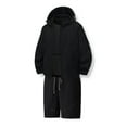 thumbnail image 5 of Short Sets for Men Summer Lightweight Sun Protection Long Sleeve Zip Up Hooded Jacket and Shorts 2 Piece Matching Set, 5 of 5