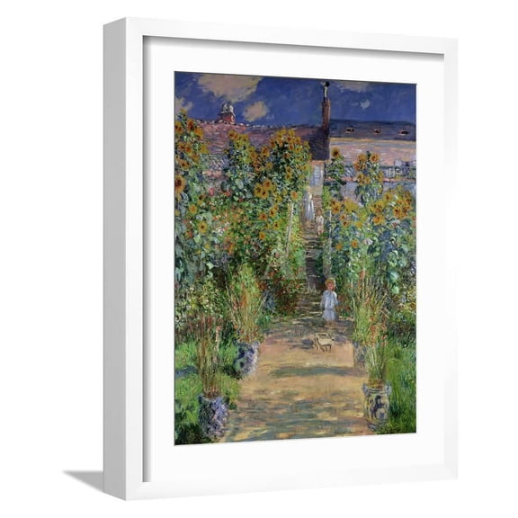 The Artists Garden at Vetheuil, 1880, Botanical Framed Art Print Wall Art by Claude Monet Sold by Art.Com