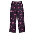 thumbnail image 2 of Purple Pink Hearts Pattern Pajama Pants Soft Lightweight Lounge Pants Bottoms Sleep Pants Warm Comfy, 2 of 9