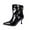 Black, variant on Dasayo Ankle Women's Boots Wide Width Black Slouch Snip Toe High Heel Faux Leather Dressy Boots Womens Shoes 36