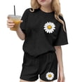 thumbnail image 2 of Amidoa Girls Summer 2 Piece Outfits Cute Floral Short Sleeve and Casual Shorts Kids Clothing Black Size 4T, 2 of 8