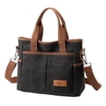 thumbnail image 2 of Canvas Shoulder Bag Women's Handbag Large Capacity Shoulder Bag Casual Handbag Multifunctional Tote Bag Carry Bag For Shopper Work Travel Gray Messenger, 2 of 5