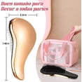 thumbnail image 4 of 2 Piezas Cepillo desenredante, Cepillo para Cabello, Antiestático Favorece Crecimiento del Cabello, Evita Encrespamiento, en Húmedo y en Seco, Peina Cabello, para Todo Tipo de Cabellos. (Oro Rosa), 4 of 4