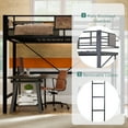 thumbnail image 3 of Einfach Twin Size Loft Bed Frame with 13''Fully Enclosed Guardrail and Removable Ladders, Black, 3 of 6