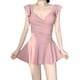 thumbnail image 1 of Traje de baño de una pieza para mujer Traje de baño con falda fruncida vintage delgado y flaco para fiestas de natación Vacaciones tropicales Rosa M, 1 of 5