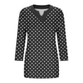 thumbnail image 4 of Womens Plus Size 3/4 Sleeve Tops Casual V Neck Button Tee Shirts Basic Loose Fit Tunic Blouse, 4 of 4