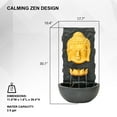 thumbnail image 4 of XBrand 30 in H Fiber Resin Wall Buddha Zen Outdoor Garden Water Fountain w/ warm LED Light, Gold, 4 of 12