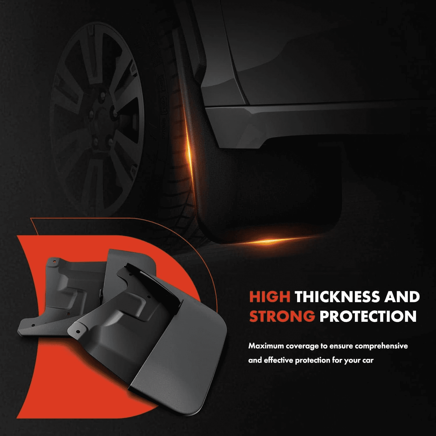 Mud Flaps Compatible with Toyota Tundra 2022 2023 2024 2025 2026, Splash Guards Mudguards with Hardware Accessories, (Not fits SR Models), No Drilling Required, Front & Rear, Set of 4-PC