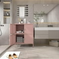thumbnail image 7 of Elegant Metal Locker Cabinet with 4 Doors, Metal Accent Cabinets,Home Office Storage Lockers Sideboard for Kitchen, Living Room, Entryway,Pink, 7 of 7