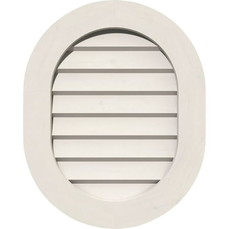 

Ekena Millwork 14 W x 30 H Vertical Round Ended (19 W x 35 H Frame Size): Non-Functional PVC Gable Vent w/ 1 x 4 Flat Trim Frame