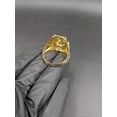 thumbnail image 3 of OM Jewels 14k Yellow Gold Plated Moissanite 2ct Round Cut Horse Head Ring for Men, 3 of 6