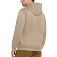 thumbnail image 6 of KeShDi Jacket Men's Fleece Solid Color Long-sleeve Hooded Pocket Drawstring Top Coat Khaki M, 6 of 7