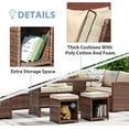 thumbnail image 4 of JOIVI 7 Pieces PE Rattan Wicker Dining 9 Sofa Set with Ottoman and Aluminum Table, Beige, 4 of 11