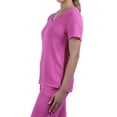 thumbnail image 2 of N Natori Women's Sweater Knit Short Sleeve Top & Jogger Lounge Set (Pink, XXL), 2 of 5