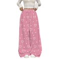 thumbnail image 3 of Aoiroe Plus Size Pajama Pants Pajama Bottoms Women Casual Pants For Women Lounge Pants Cozy Pants Women Long Wide Leg Lounge Pants Jogger Wide Leg Athletic Pants Fleece Pj Pants Light blue S, 3 of 8