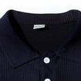 thumbnail image 5 of Stamzod Mens Casual Shirts Long Sleeve Button Knitted Pullover Top Fall Winter Business Work Shirt for Men Navy XXL, 5 of 6
