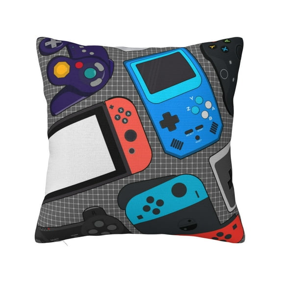ZICANCN Gamepad Elements Throw Pillow Covers, Bed Couch Sofa Knit Decorative Pillow Covers for Living Room Farmhouse, 20"x20"