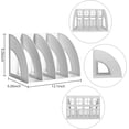 thumbnail image 4 of SAYEEC 1-Pack Gray 4-Compartment Standing Desktop File Organizer, Magazine Rack for Office & Home, 4 of 8