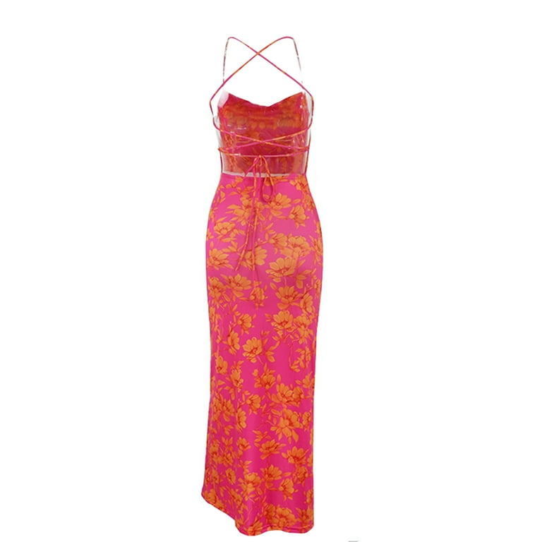 Back Bandage Sleeveless Floral Dresses Back Bandage Sleeveless Floral Dresses