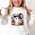 thumbnail image 4 of WAVSUF Kids Girls Halloween Sweatshirt, Loose Fit Round Neck Long Sleeve Festive Fall Casual Pullover White 11, 4 of 7