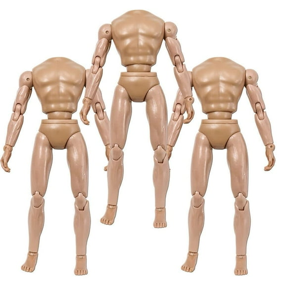 Set of 3 Deluxe Type S Retro 8 Inch Male Flesh Bodies