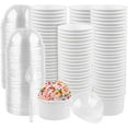 TRAHOO4 Oz Disposable Ice Cream Cups with Lids and Spoons for Freezer