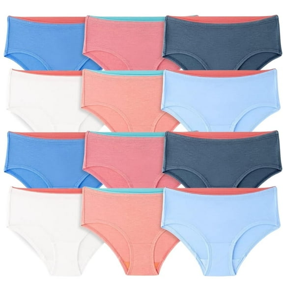 Fruit of the Loom Girls' 360 Stretch True Comfort Underwear, Hipster-12 Pack-Assorted Size 6