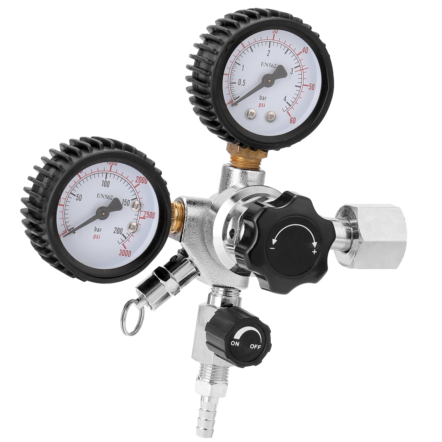 Elowen CO2 Regulator Relief Beer CO2 Keg Regulator Safety Pressure Relief Valve 0-3000 PSI Tanks Pressure