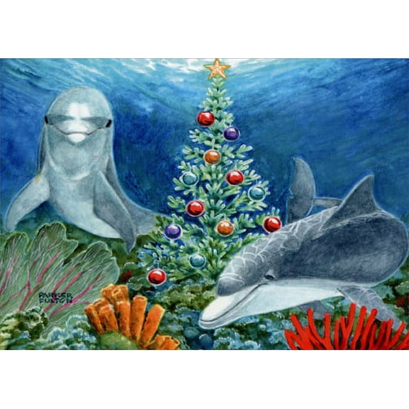 LPG Greetings Christmas Dolphins Box of 18 Warm Weather Christmas Cards