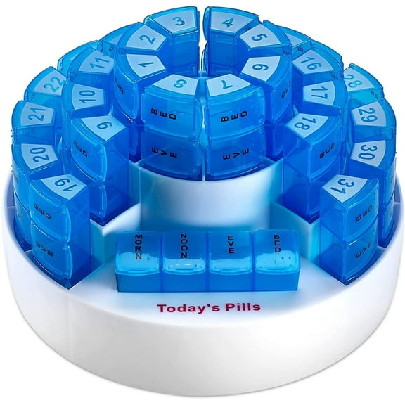 MEDca Monthly Pill Organizer – 31-Day BPA-Free Rotating Pill Dispenser