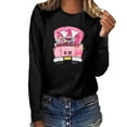 thumbnail image 3 of IROINNID Discount Breast Cancer Pullover for Women Breast Cancer Awareness Comfy O-Neck Printing Loose Long Sleeve Tops,Black, 3 of 4