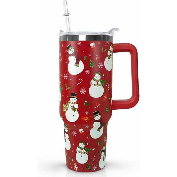 30 Oz Snowman Tumbler With Handle,Snowman Coffee Travel Mug Cup Water Bottle,Christmas Decor,Christmas Gifts for Women