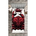 thumbnail image 3 of Ambesonne Astrology Quilted Bedspread Set 2 Pcs, Cancer Zodiac Sign, Twin Size, Red Black, 3 of 3