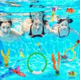 thumbnail image 1 of 21Pcs Diving Pool Toys for Kids, Underwater Swim Toys Set with Drawstring Pouch, Diving Rings Fishes Seaweed Gems for Swimming Pool Game, 1 of 3