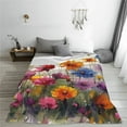 thumbnail image 5 of Pofeuu Colorful Wildflower Meadow Print Ultra-Soft Micro Fleece Blanket,for Bed Or Sofa,All Season Throw Blankets Flannel Blanket-50"x40", 5 of 7