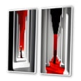 thumbnail image 3 of Designart "Wandering Minimalism Architectural Journeys I" Abstract Landscape Framed Wall Art Set Of 2 - Modern Red Framed Wall Art Set Of 2, 3 of 6