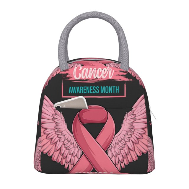 Balery Ribbon With Angel Wings Bolsa de Almuerzo para Mujeres, Caja de Almuerzo, Bolsa de Almuerzo Pequeña Impermeable, Tote de Almuerzo Reutilizable con Gran Capacidad