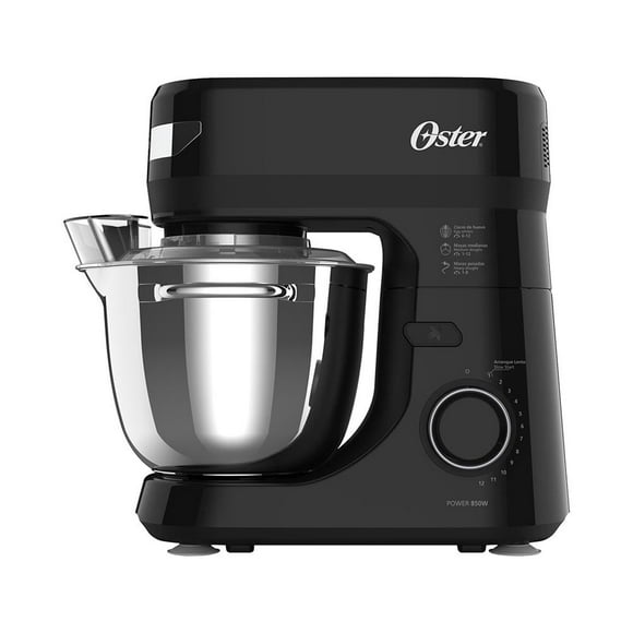 Batidora Planetaria Oster 12 Velocidades Tazón de Acero Inoxidable 4 l Negra