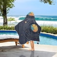 thumbnail image 3 of Yayeee Kids Hooded Towels Toddler Soft Absorbent Beach Bathing Wrap 50" x 23.5", Cat Planet, 3 of 5