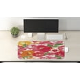 thumbnail image 2 of Flower Computer Mouse Pad, Watercolor Styled Effect Floral Theme Flowers and Leaves Pattern Art, Rectangle Non-Slip Rubber Mousepad Large, 31" x 12" Gaming Size, Red and Orange, by Ambesonne, 2 of 2