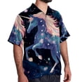 thumbnail image 2 of Starry Unicorn Men's Short Sleeve Beach Shirts Hawaiian Button Down Casual Summer Printed Unisex Top, 2 of 6