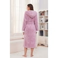 thumbnail image 4 of U2SKIIN Womens Hooded Fleece Robes, Soft Long Bathrobe Fluffy Warm Loungewear,(Light Pink Mel.2XL-3XL), 4 of 5
