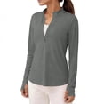 thumbnail image 5 of WULMLEO Women's Pullover Quarter Zip Sweatshirt Thermal Shirts Long Sleeve Athletic Tops Gray L, 5 of 5