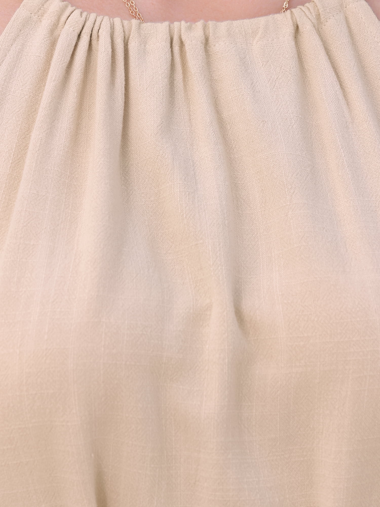 DARING DIVA Halter Neck Belted Casual Summer Midi Dress L Apricot