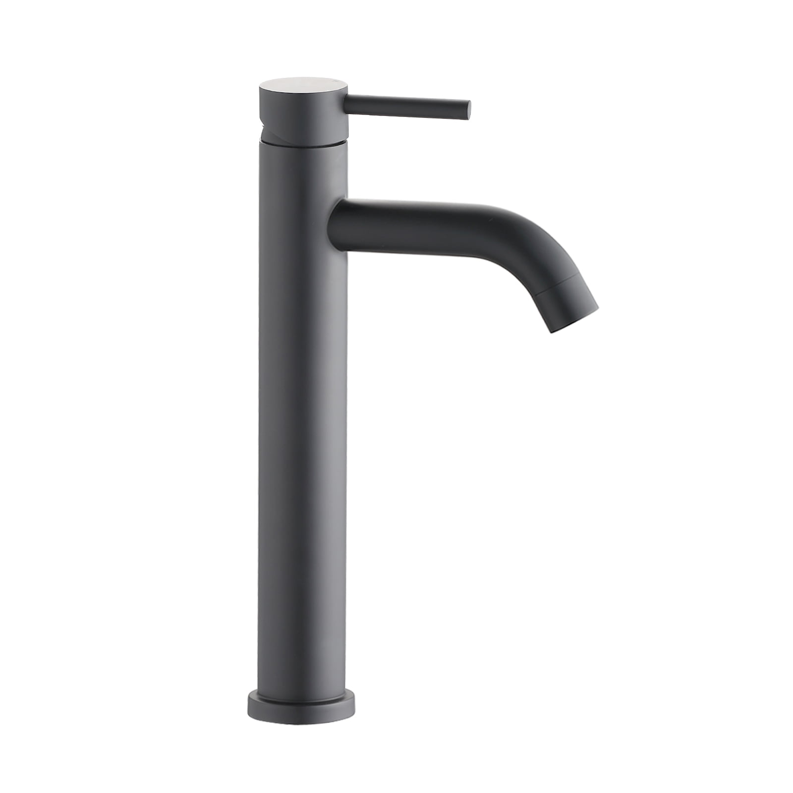 MAYEERTY Modern Single Handle One-Hole Tall Vessel Bathroom Sink Faucet, Stainless Steel, Matte Black